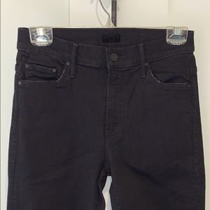 MOTHER The Insider Crop Black Jeans